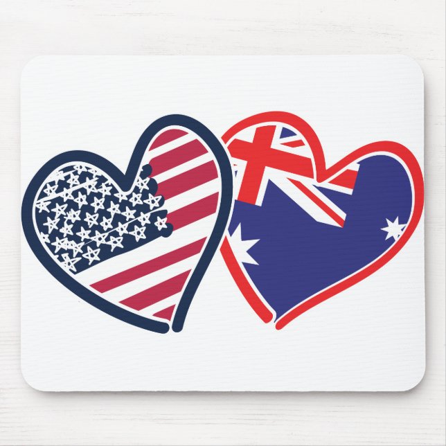 Tapis De Souris USA Australie Amour (Devant)