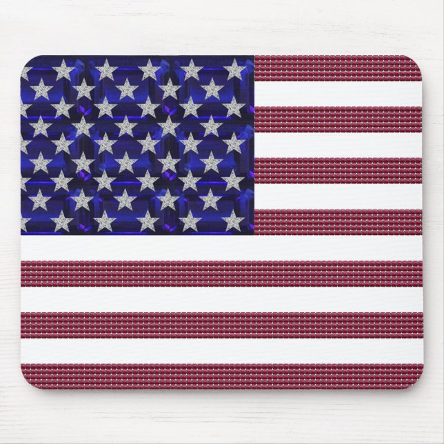 Tapis De Souris USA Drapeau Gemstone Art (Devant)