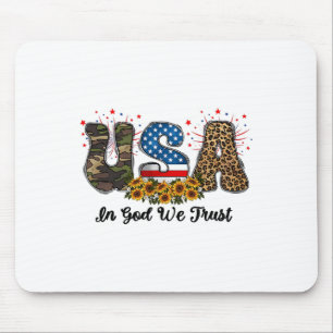 Tapis De Souris Usa En Dieu Nous Faisons Confiance À L'Amérique Dr