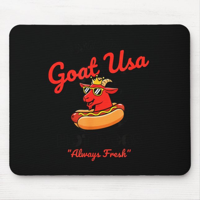 Tapis De Souris Usa Famous Goat Usa Hot Dogs, Funny American Bbq & (Devant)