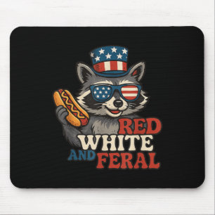 Tapis De Souris Usa Kids Red Fundy Blanc Et Feral Racoon Feral 4t