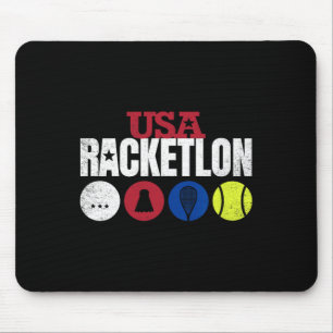 Tapis De Souris Usa Racketlon - Tennis De Table Badminton Squash T