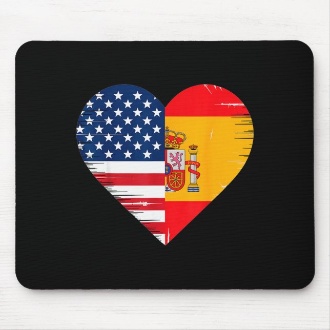 Tapis De Souris Usa Spain Heart - Dual Citizenship  (Devant)