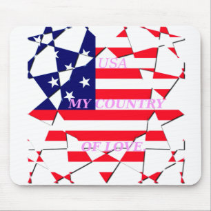 Tapis De Souris USA Star Spangled Love My Country of Love