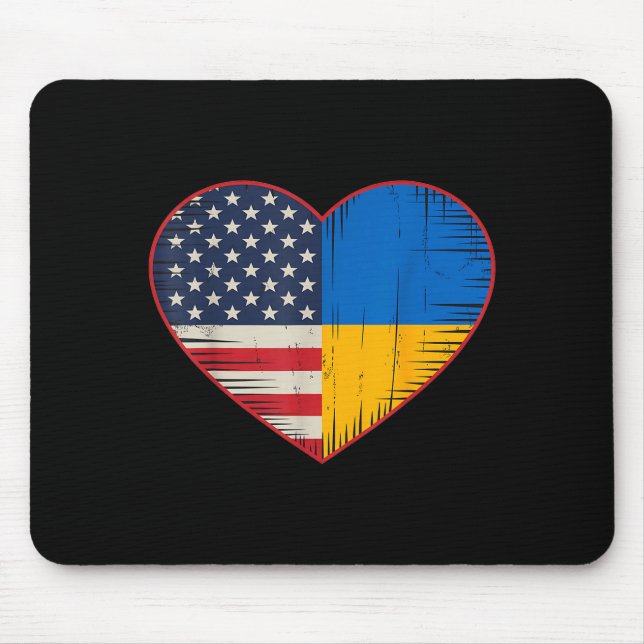 Tapis De Souris Usa Ukraine Heart - Dual Citizenship  (Devant)