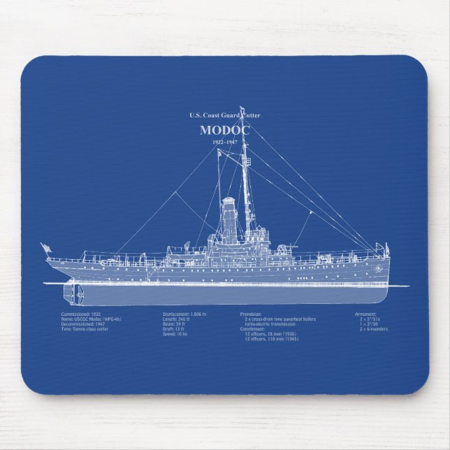 Tapis De Souris USCG Cutter Modoc wpg-46 - ABD (Devant)
