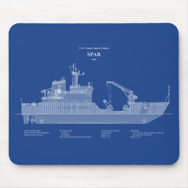Tapis De Souris USCG Cutter Spar wlb-206 - ABD (Devant)