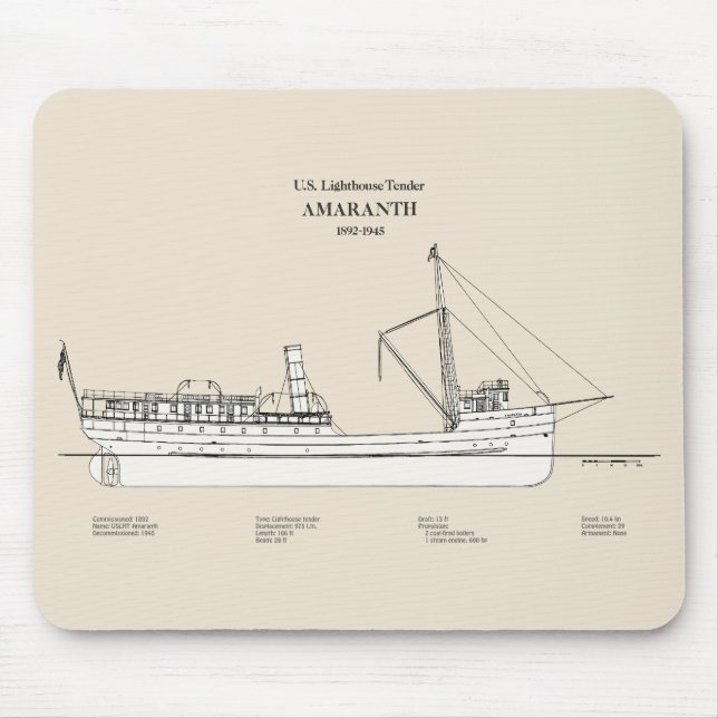 Tapis De Souris USCG Lighthouse Tender Amaranth - SBD (Devant)