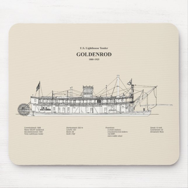 Tapis De Souris USCG Lighthouse Tender Goldenrod - SBD (Devant)