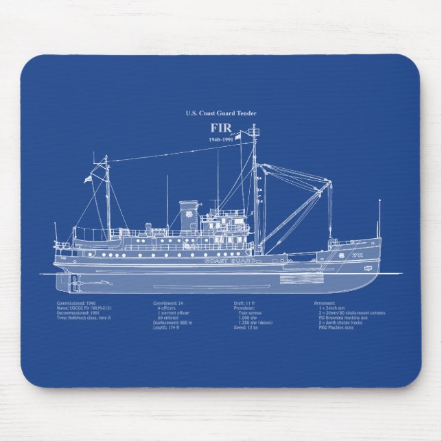 Tapis De Souris USCG Tender Fir wlm-212 - ABD (Devant)