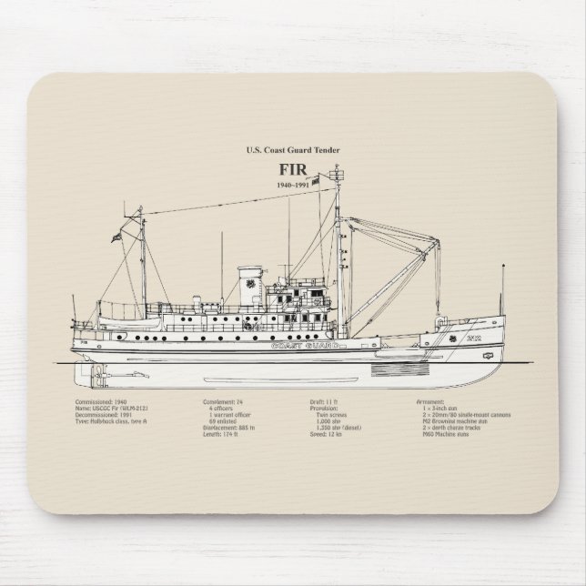 Tapis De Souris USCG Tender Fir wlm-212 - SBD (Devant)