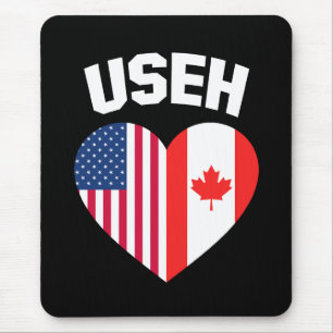 Tapis De Souris USEH America Canada Drapeau drôle Américain Canadi
