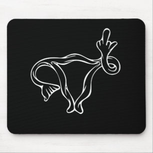 Tapis De Souris Uterus à doigt moyen Pro-choix