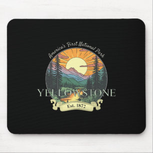 Tapis De Souris Vacances au parc national de Yellowstone Hommes Fe