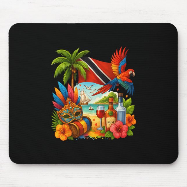 Tapis De Souris Vacances Caraïbes Trinité-et-Tobago Drapeau de la  (Devant)