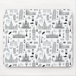 Tapis De Souris Vacances dans le motif de l'Europe