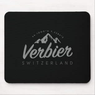 Tapis De Souris Vacances de montagne à Verbier ski suisse