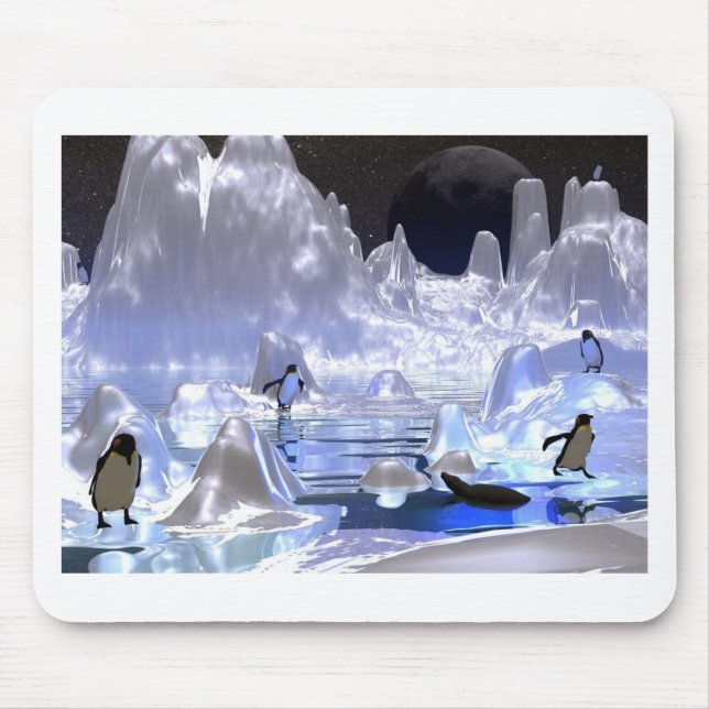 Tapis De Souris vacances de pingouin de l'art 3d (Devant)