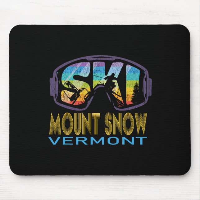 Tapis De Souris Vacances de ski à Ski Mount Snow Vermont  (Devant)