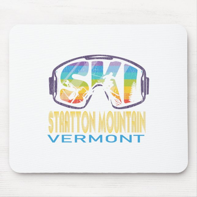 Tapis De Souris Vacances de ski à Stratton Mountain Vermont  (Devant)