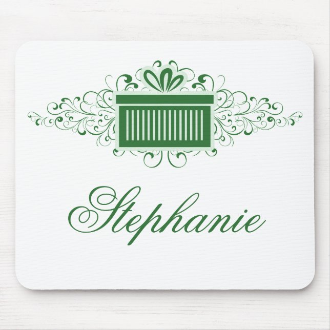 Tapis De Souris Vacances de Vacances Présente Mousepad, Vert (Devant)