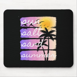 Tapis De Souris Vacances d'été à la plage Sel Soleil Sable Coucher