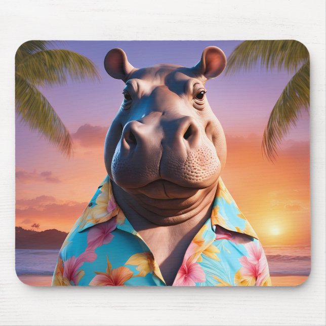 Tapis De Souris Vacances Hippopotamus (Devant)