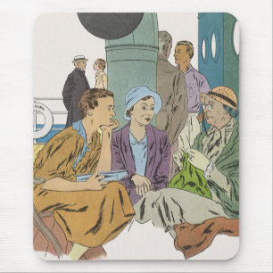 Tapis De Souris Vacances vintages, Bateau de croisière passagers s