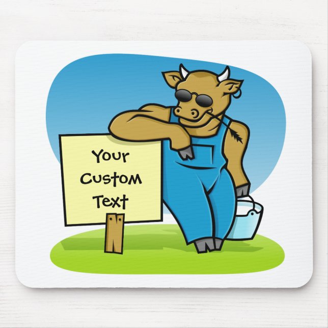Tapis De Souris Vache avec signe (Devant)
