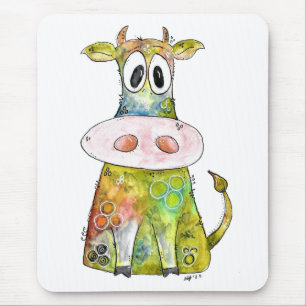 Tapis De Souris Vache blanche couleur blanc mignon
