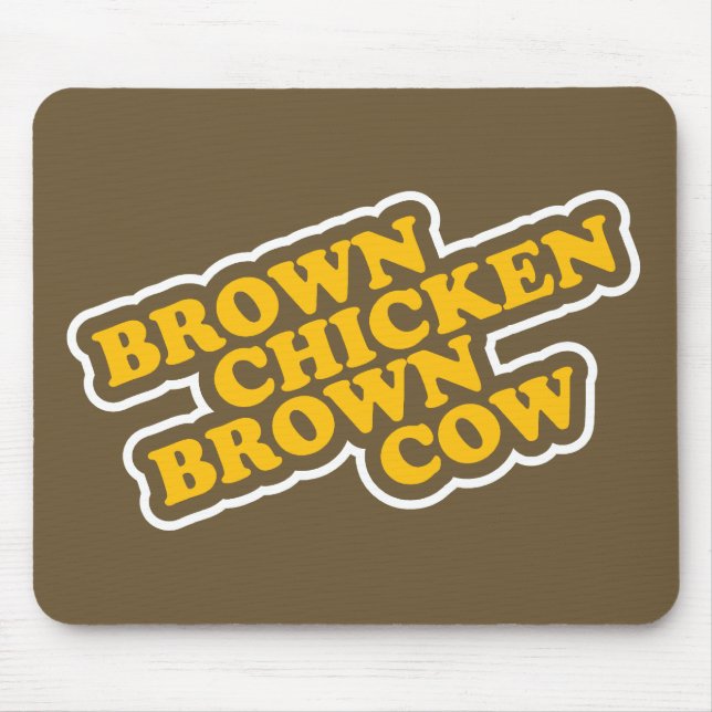 Tapis De Souris Vache Brown à brun de poulet (Devant)