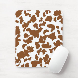 Tapis De Souris Vache Brown Et Blanche Cacher Motif fourrure