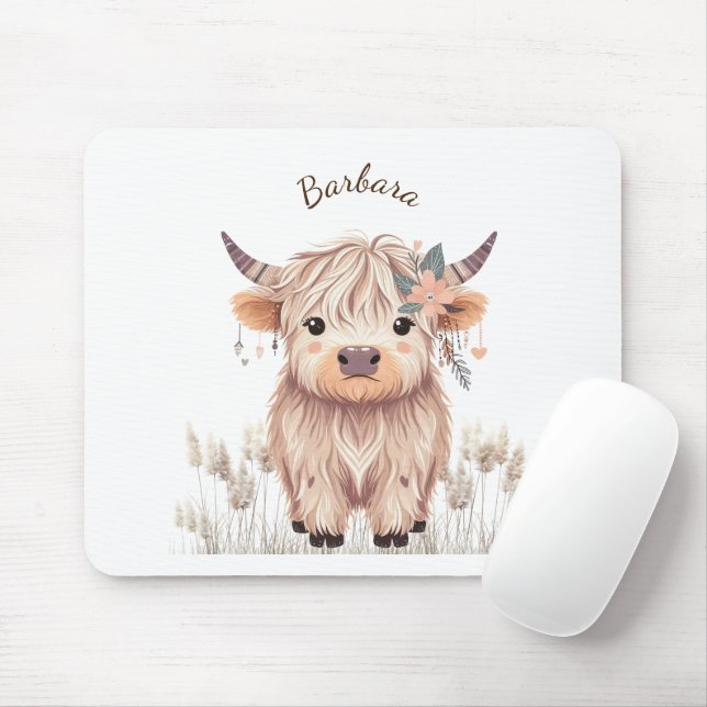 Tapis De Souris Vache des Hautes Terres (Avec souris)