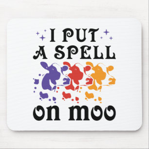 Tapis De Souris Vache d'Halloween Je mets un sort sur Moo