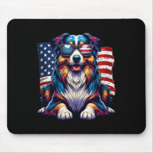 Tapis De Souris Vache Drapeau Amérique 4 Juillet Boeuf Vache Visag