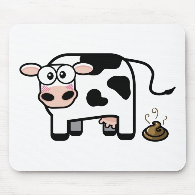 Tapis De Souris Vache drôle Mousepad à Pooping (Devant)