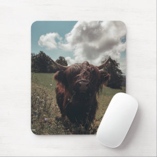Tapis De Souris Vache écossaise de la région montagneuse noire pât