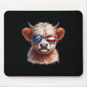 Tapis De Souris Vache Highland Le 4 Juillet Fête De L'Indépendance