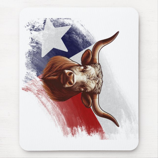 Tapis De Souris Vache longhorne du Texas (Devant)