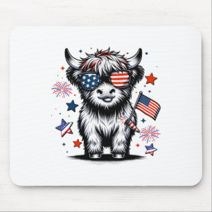 Tapis De Souris Vache mignonne du 4 juillet Drapeau américain Vach