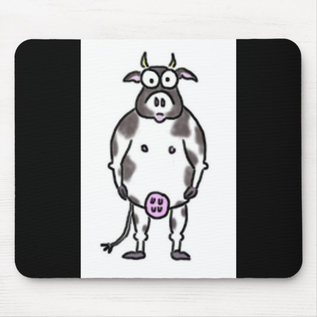 Tapis De Souris Vache noire et blanche Mousepad (Devant)