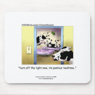 Tapis De Souris Vaches amusantes : Pad de souris "Pasteur Bedtime"
