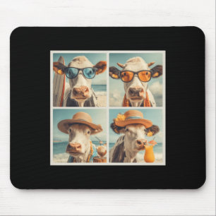Tapis De Souris Vaches Avec Lunettes De Soleil Plage Vache Animaux