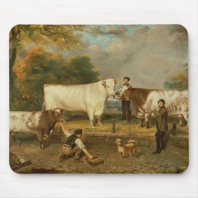 Tapis De Souris Vaches avec un berger (Devant)