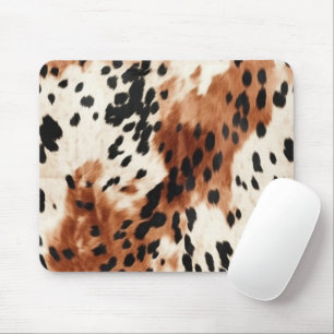 Tapis De Souris Vachette animale à la crème Brown