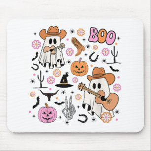 Tapis De Souris Vachette fantôme effrayant cow-boy mignon Hallowee