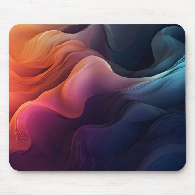 Tapis De Souris Vague Abstraite colorée (Devant)