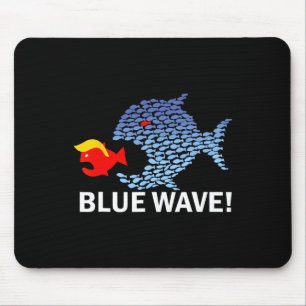 Tapis De Souris Vague Bleue 2024 Drôle Gros Poisson Mange Petit Po