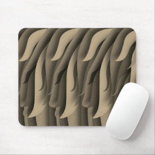 Tapis De Souris Vague d'art moderne marron et beige