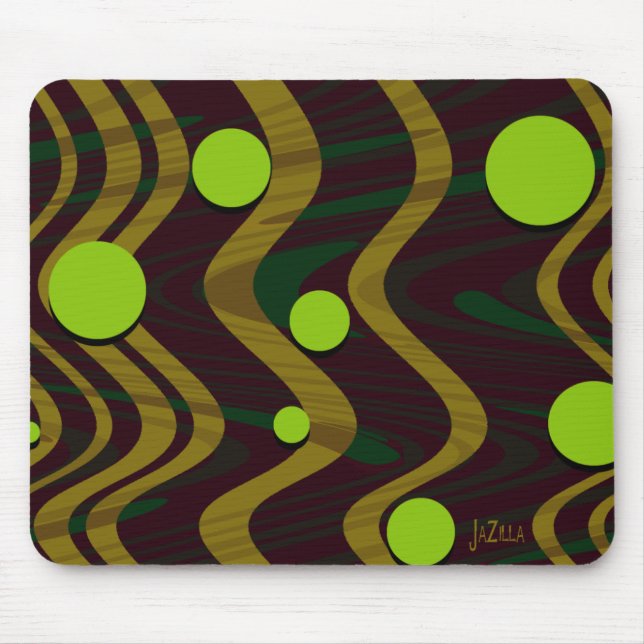 Tapis De Souris Vague de point vert or marbré (Devant)